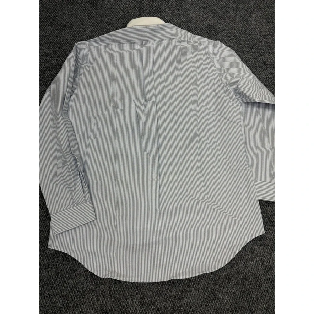 Vintage Polo Ralph Lauren Yarmouth Oxford Shirt Blue White Stripe Men's 16 34/35